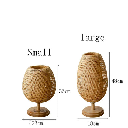 Natural Bamboo Rustic Desk Lamp