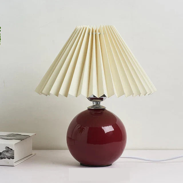 Classic Retro Table Lamp with Fabric Shade - Cofik
