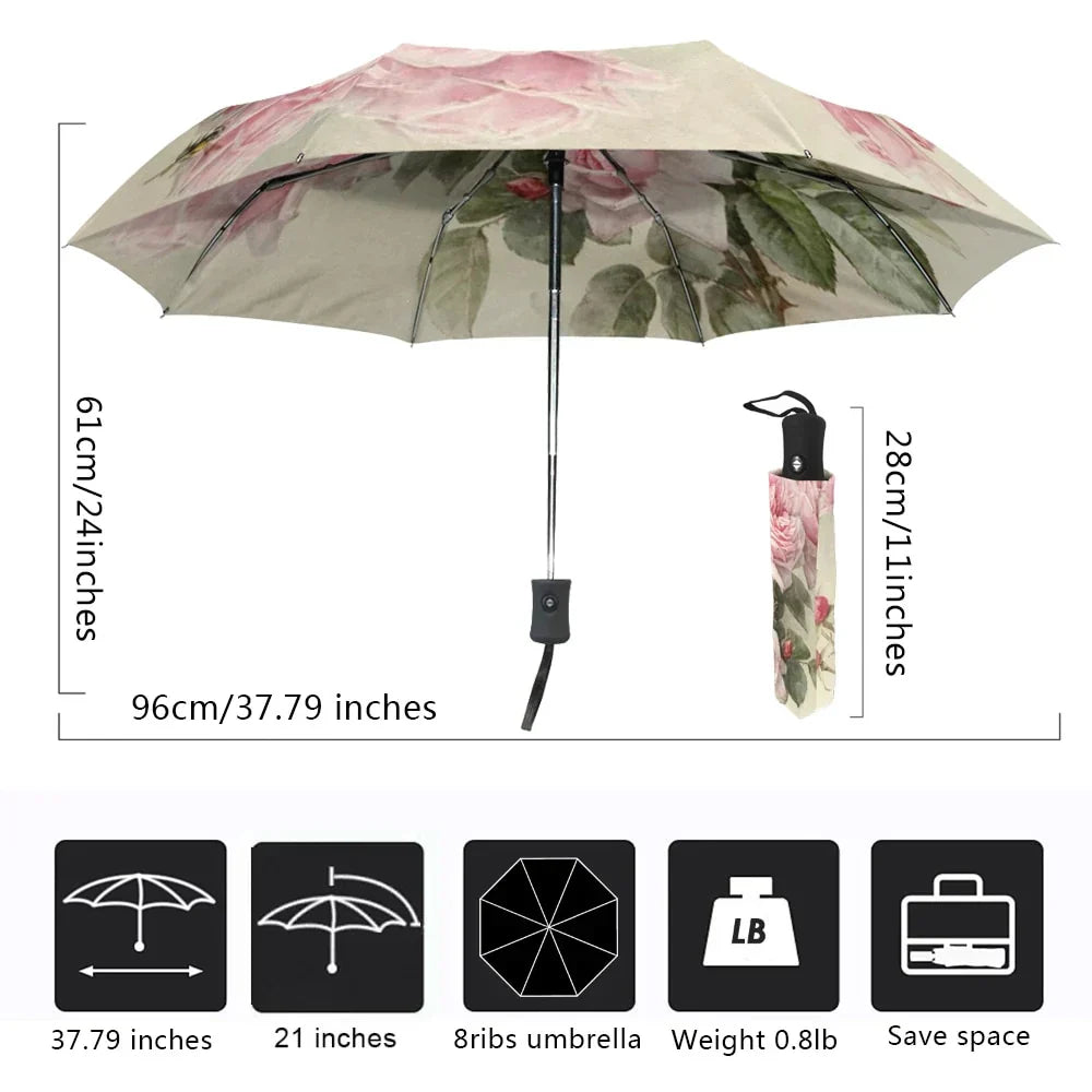 Compact Water Resistant Flower Umbrella