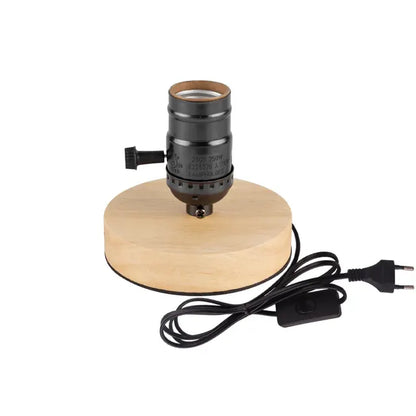 Vintage Wood Desk Lamp with Globe Shade