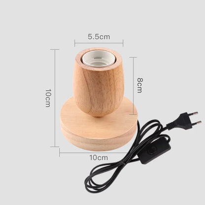 Vintage Wood Desk Lamp with Globe Shade - Cofik