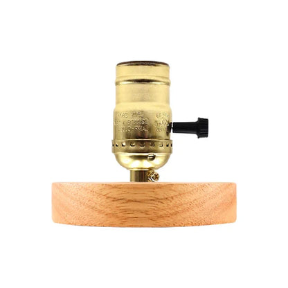 Vintage Wood Desk Lamp with Globe Shade