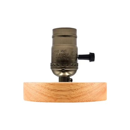 Vintage Wood Desk Lamp with Globe Shade