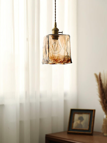 Retro Style Glass Hanging Pendant Light