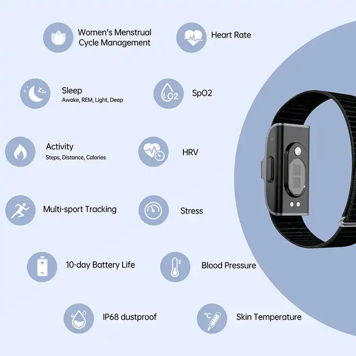Slim Fitness Tracker with HR Monitor and Pedometer