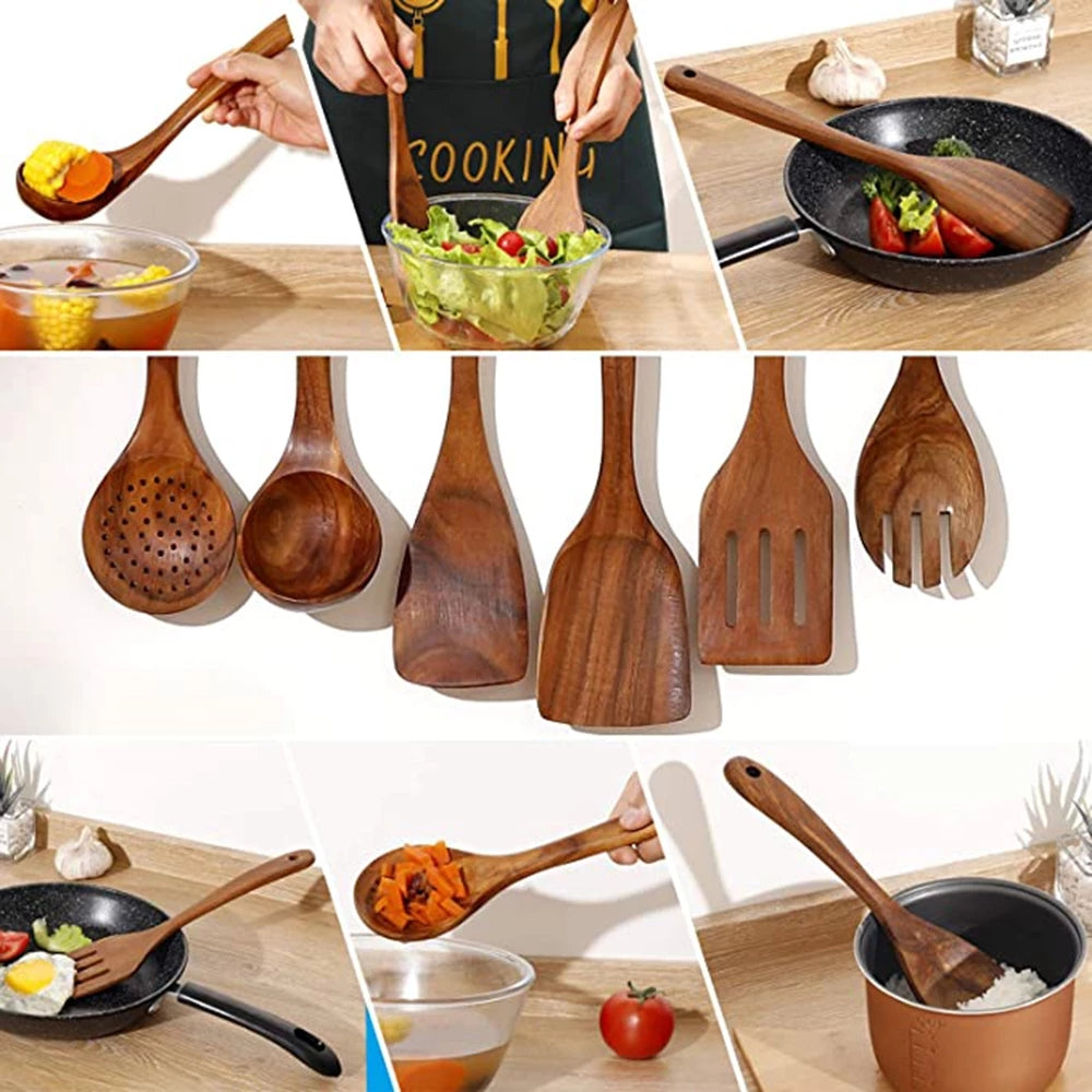 Natural Wooden Kitchen Tool Set