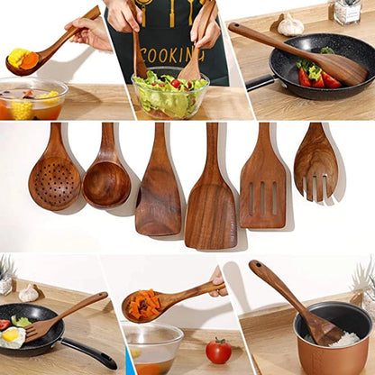 Natural Wooden Kitchen Tool Set