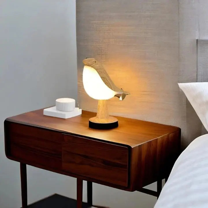 Wooden Bird Night Lamp with Dimmer and Aroma Diffuser