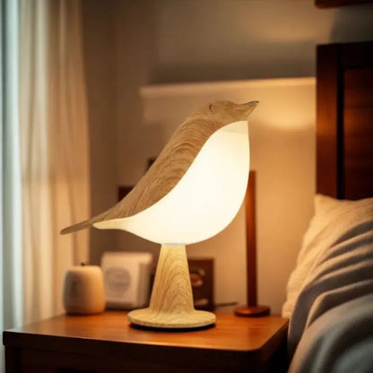 Wooden Bird Night Lamp with Dimmer and Aroma Diffuser