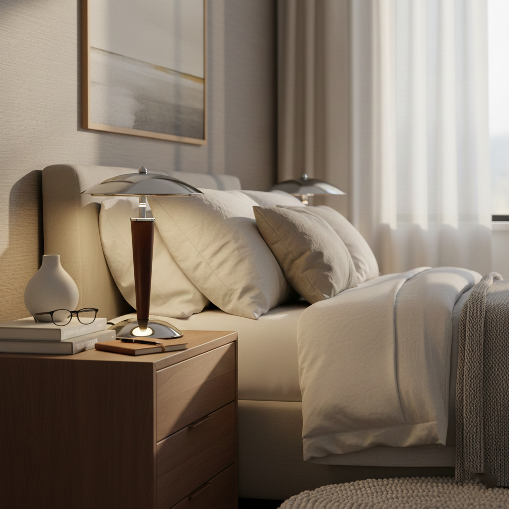 Stylish Round Glass Table Lamp