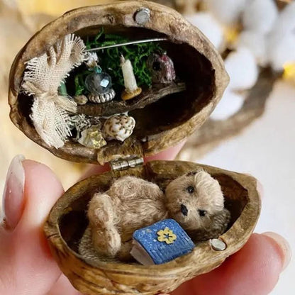 Unique Wooden Miniature Dollhouse with LED Lighting