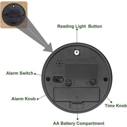 Quiet Wooden Alarm Clock for Bedside Tables