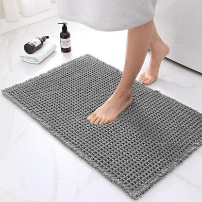 Plush Waffle Bathroom Mat - Soft and Absorbent