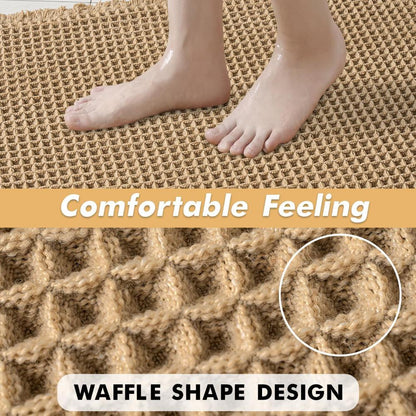 Plush Waffle Bathroom Mat - Soft and Absorbent