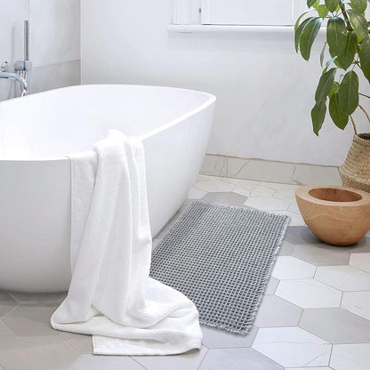 Plush Waffle Bathroom Mat - Soft and Absorbent