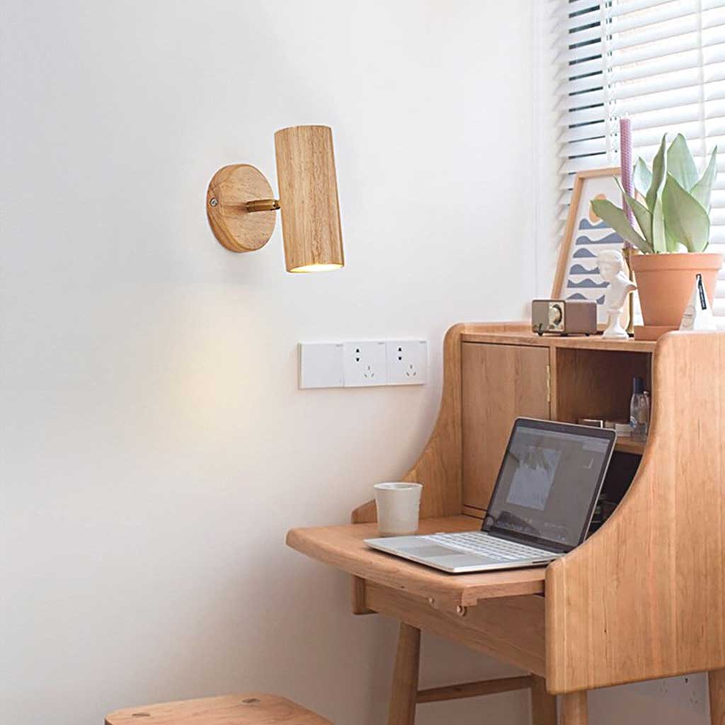 Adjustable Wooden Spotlight Lamp 3 Head Modern Ceiling Light