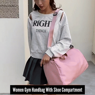 Fitness Tote Bag for Women with Sneaker Pocket
