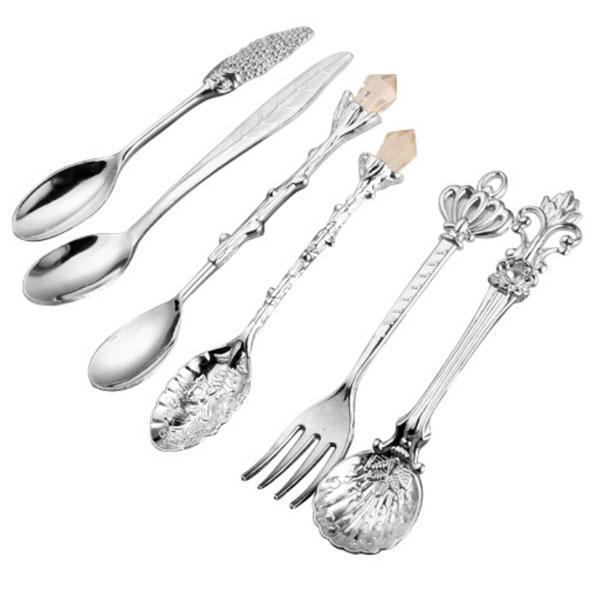 Retro Style Dessert Spoons Set of 6