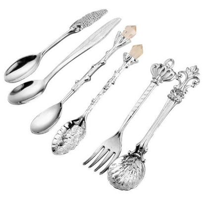 Retro Style Dessert Spoons Set of 6