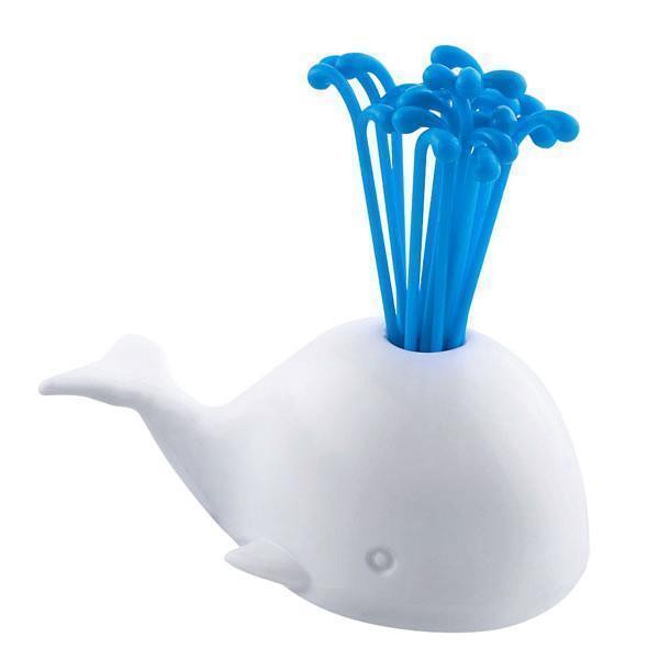 Colorful Whale Food Picks Set