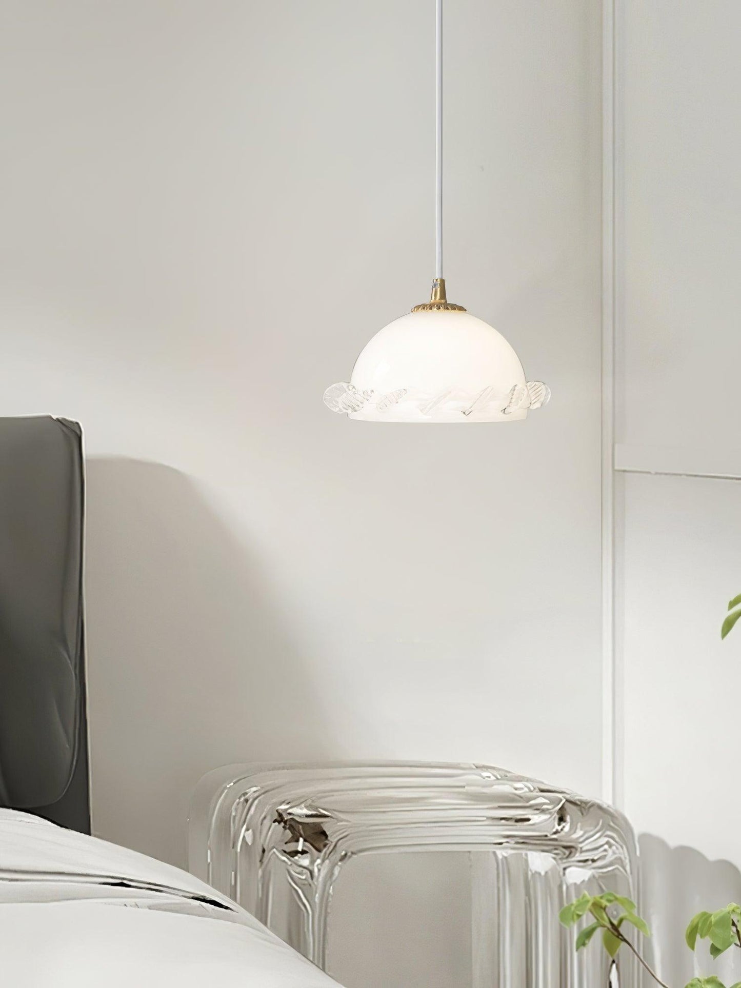 Vintage Clear Glass Hanging Pendant Light Fixture