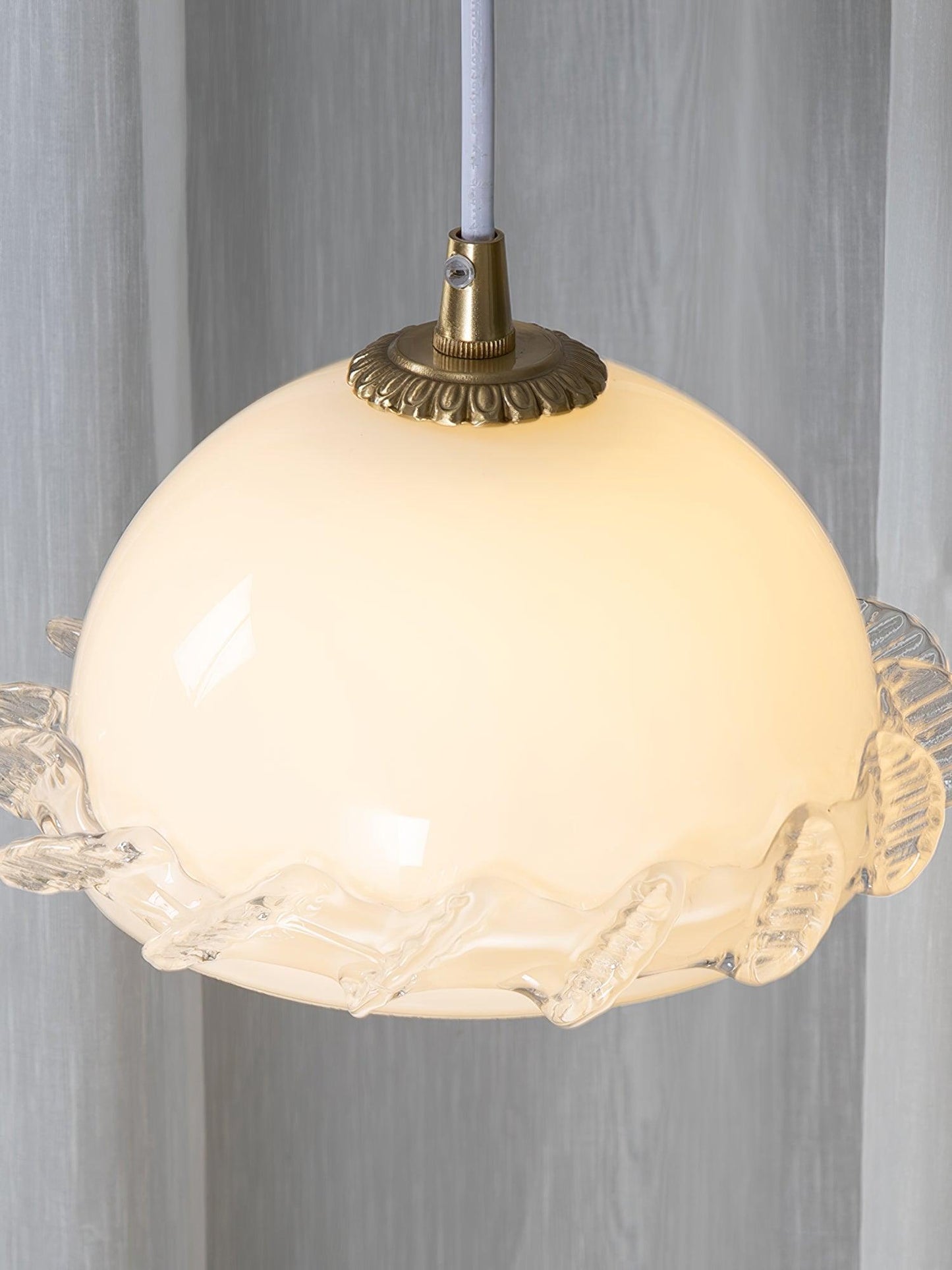 Vintage Clear Glass Hanging Pendant Light Fixture