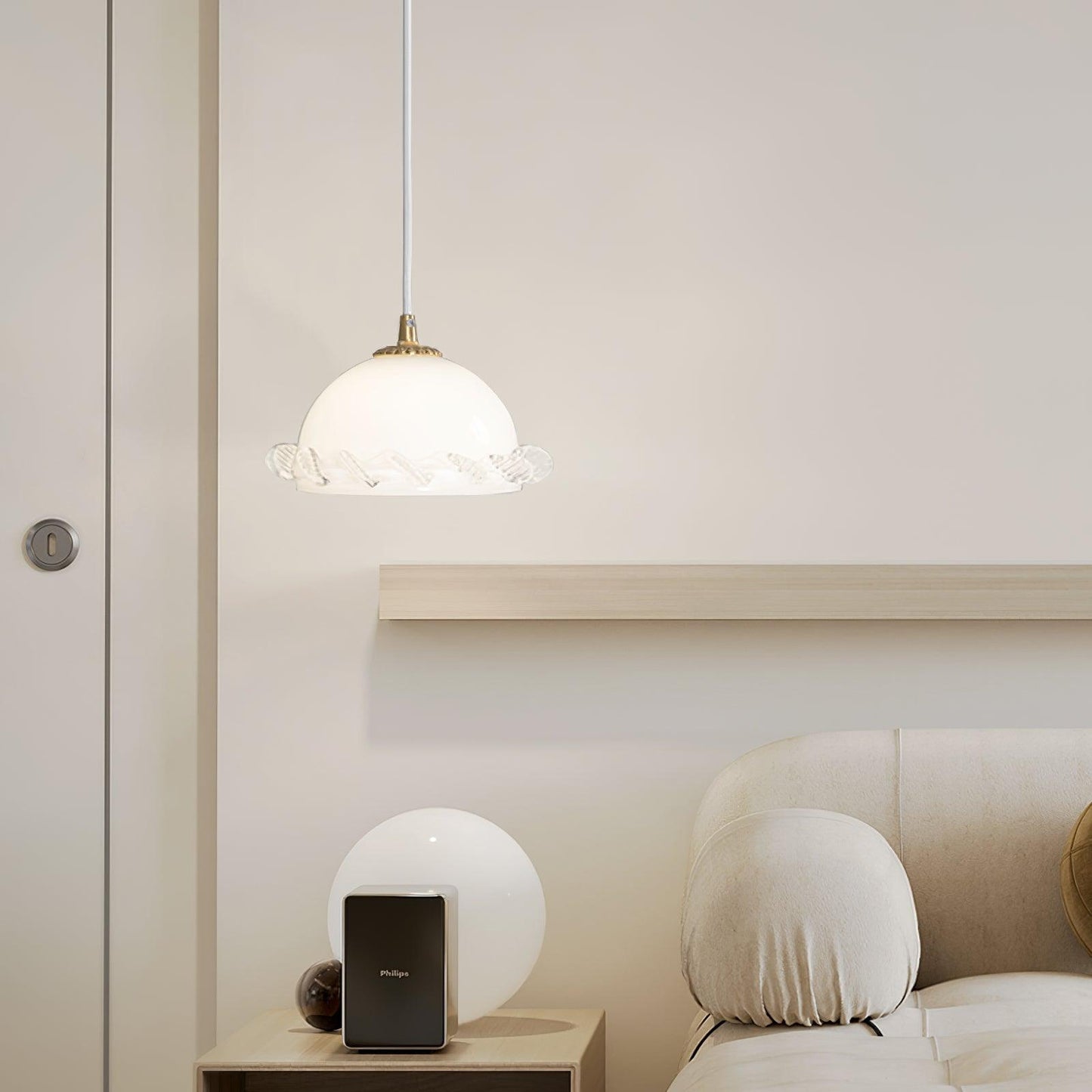 Vintage Clear Glass Hanging Pendant Light Fixture