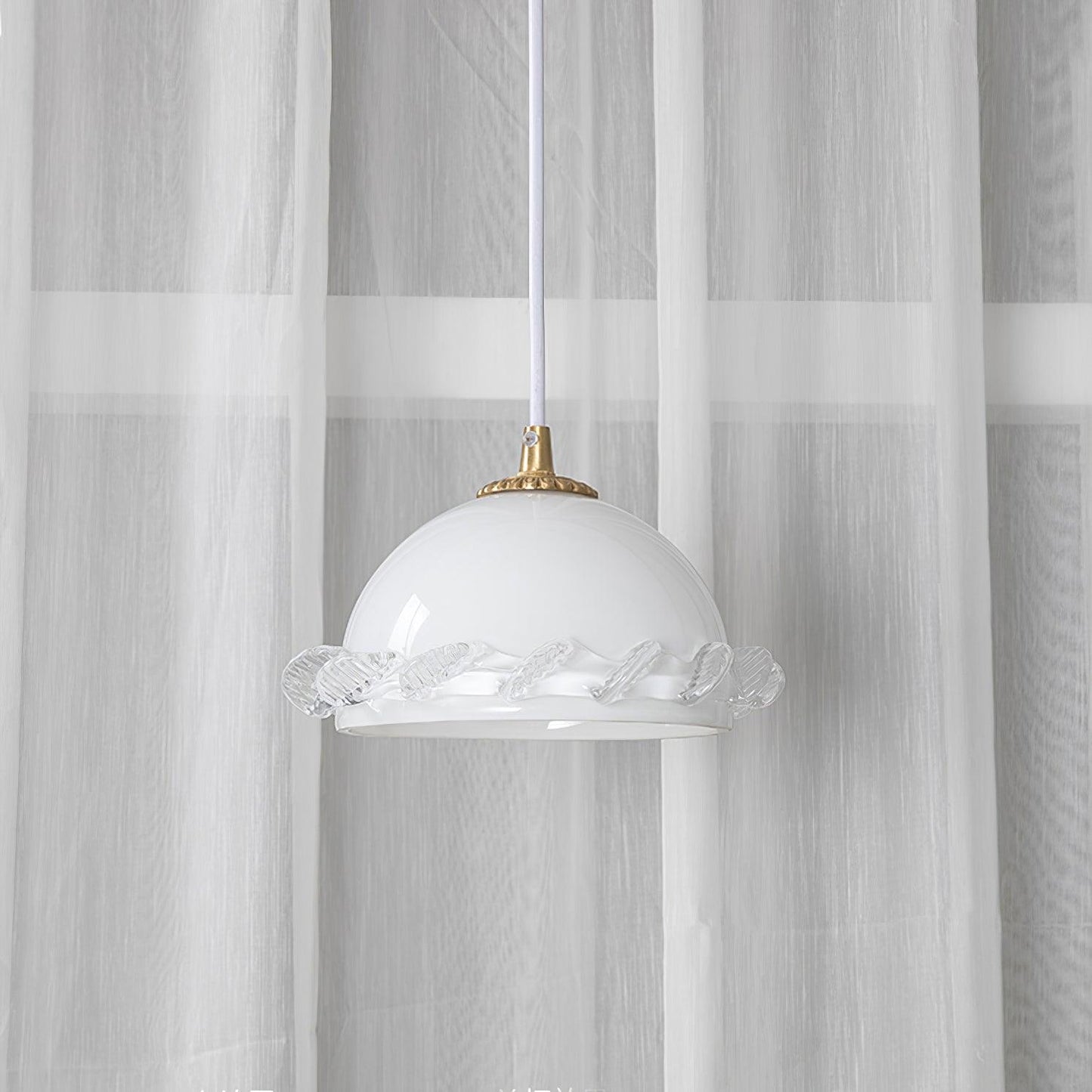 Vintage Clear Glass Hanging Pendant Light Fixture