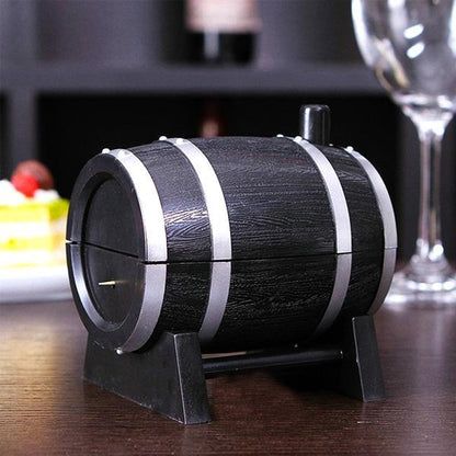 Rustic Oak Wooden Toothpick Holder
