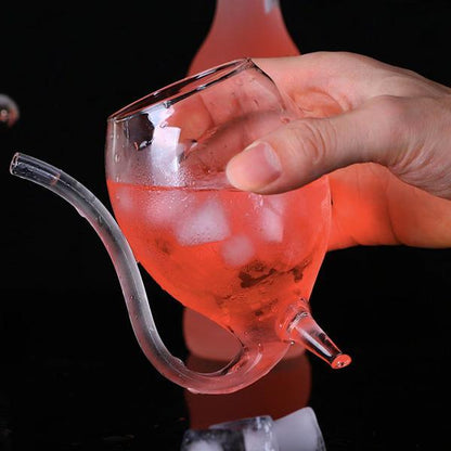 Fun Party Wine Glass with Straw