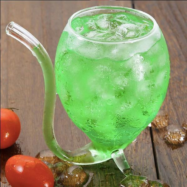 Fun Party Wine Glass with Straw