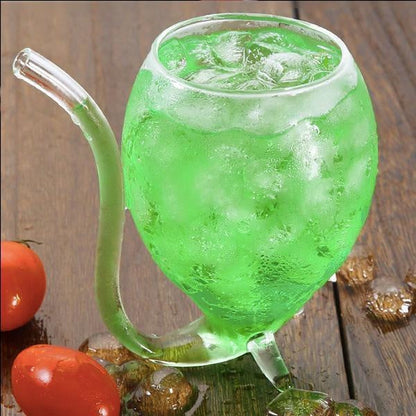 Fun Party Wine Glass with Straw