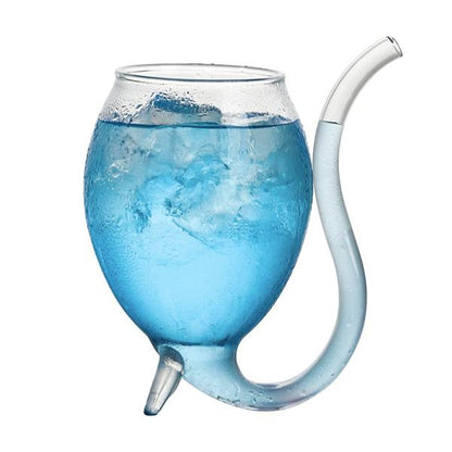 Fun Party Wine Glass with Straw