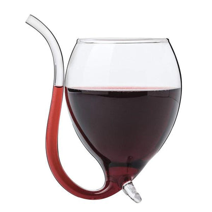 Fun Party Wine Glass with Straw