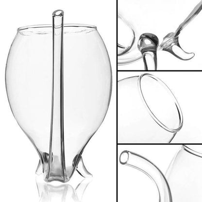 Fun Party Wine Glass with Straw