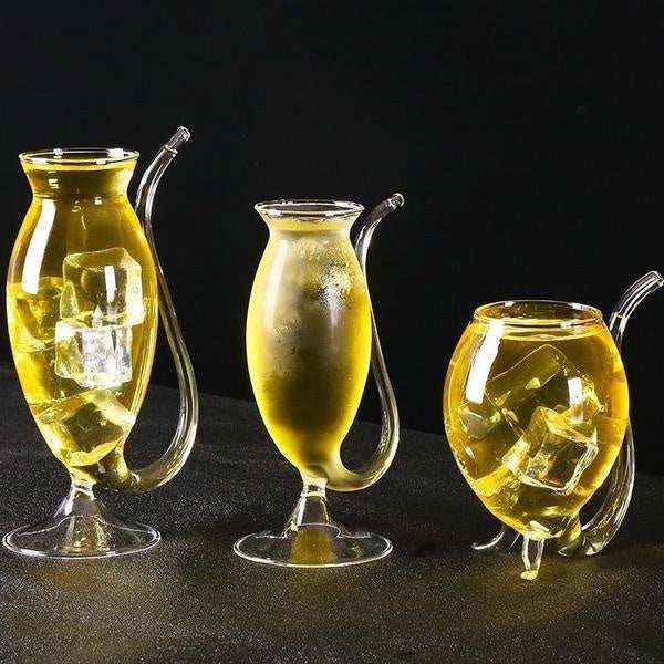 Fun Party Wine Glass with Straw