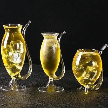 Fun Party Wine Glass with Straw