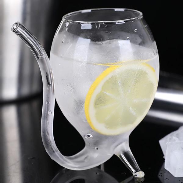 Fun Party Wine Glass with Straw