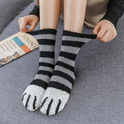 Cozy Fuzzy Cat Slippers Socks