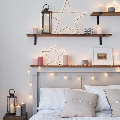 Bright LED Metal Lantern with Warm Glow Candle Effect