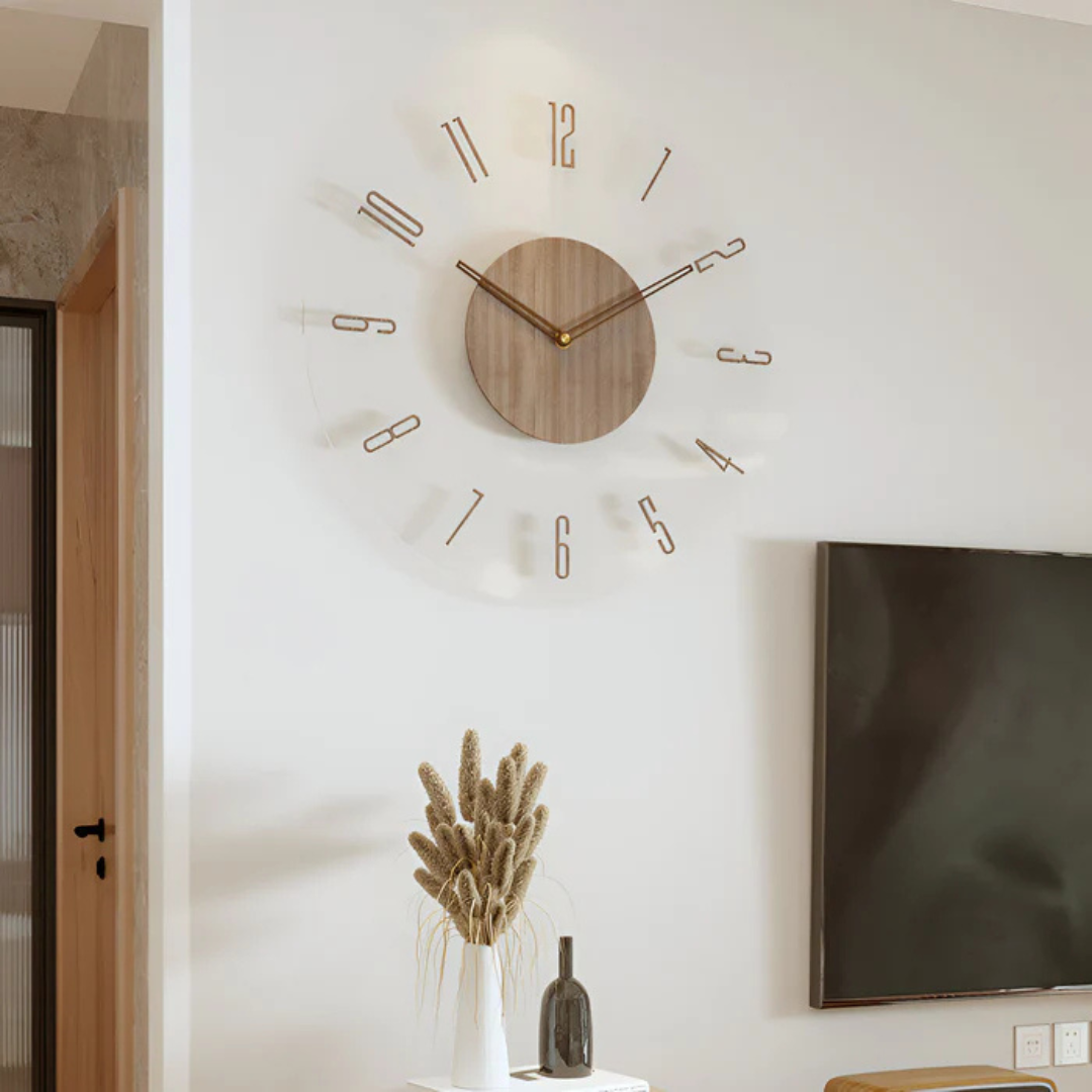 Quiet Wooden Modern Wall Clock