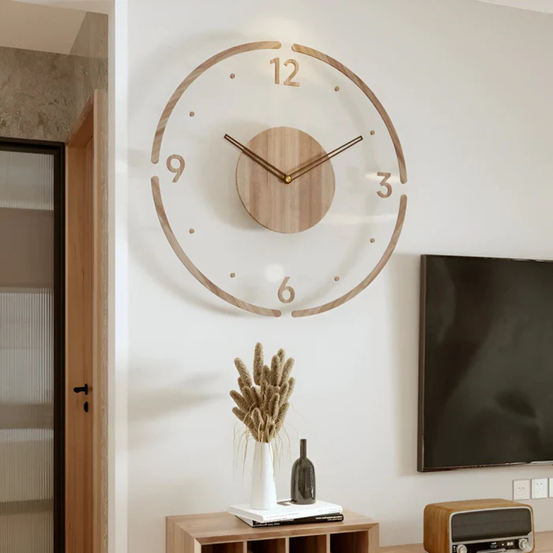 Quiet Wooden Modern Wall Clock