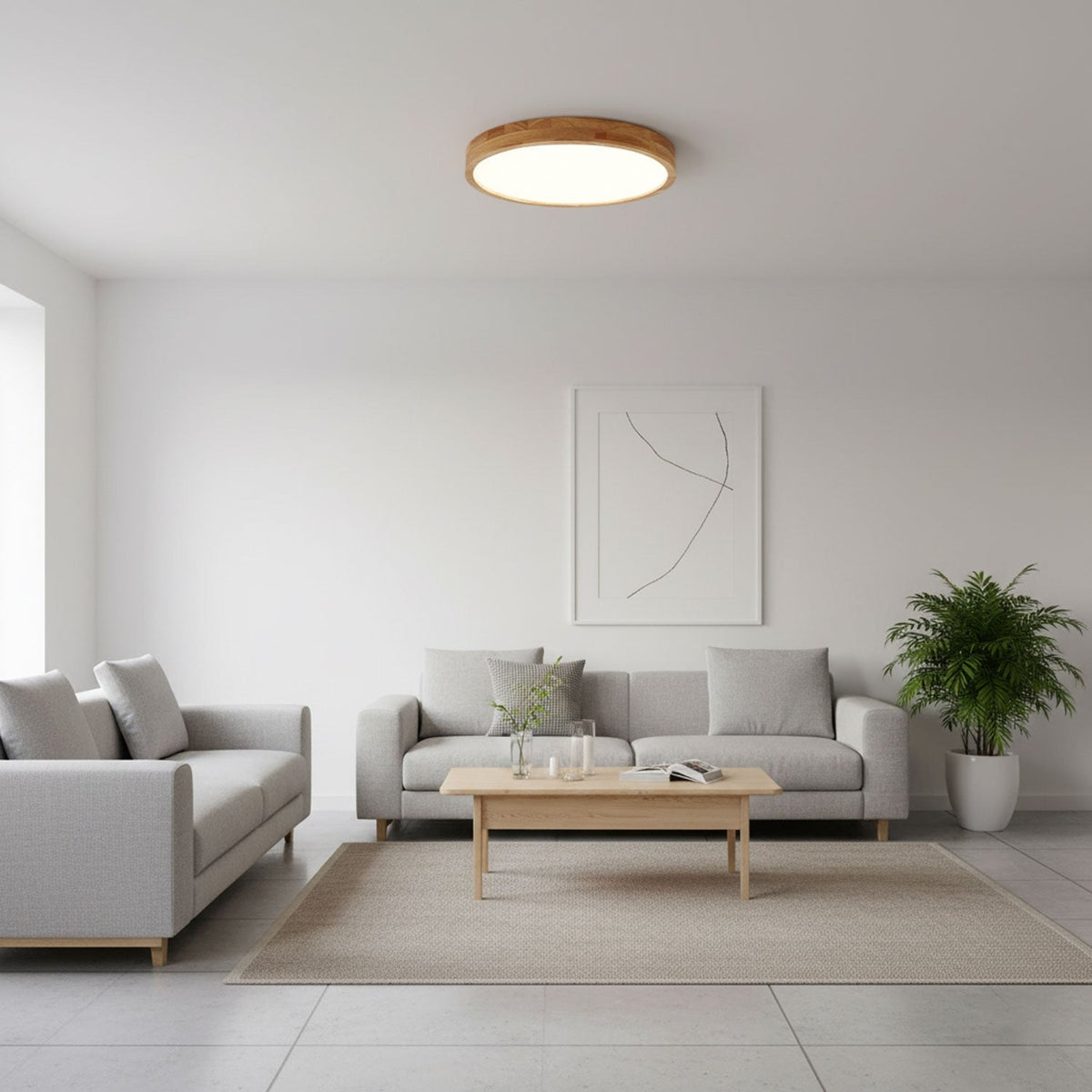 Natural Wood LED Pendant Light Fixture