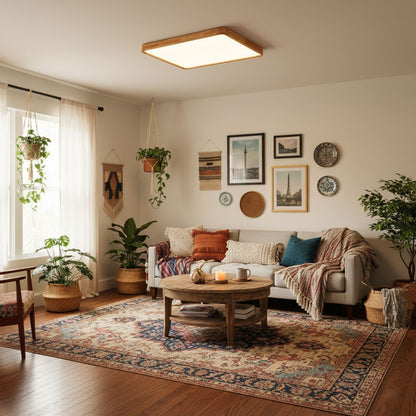 Natural Wood LED Pendant Light Fixture