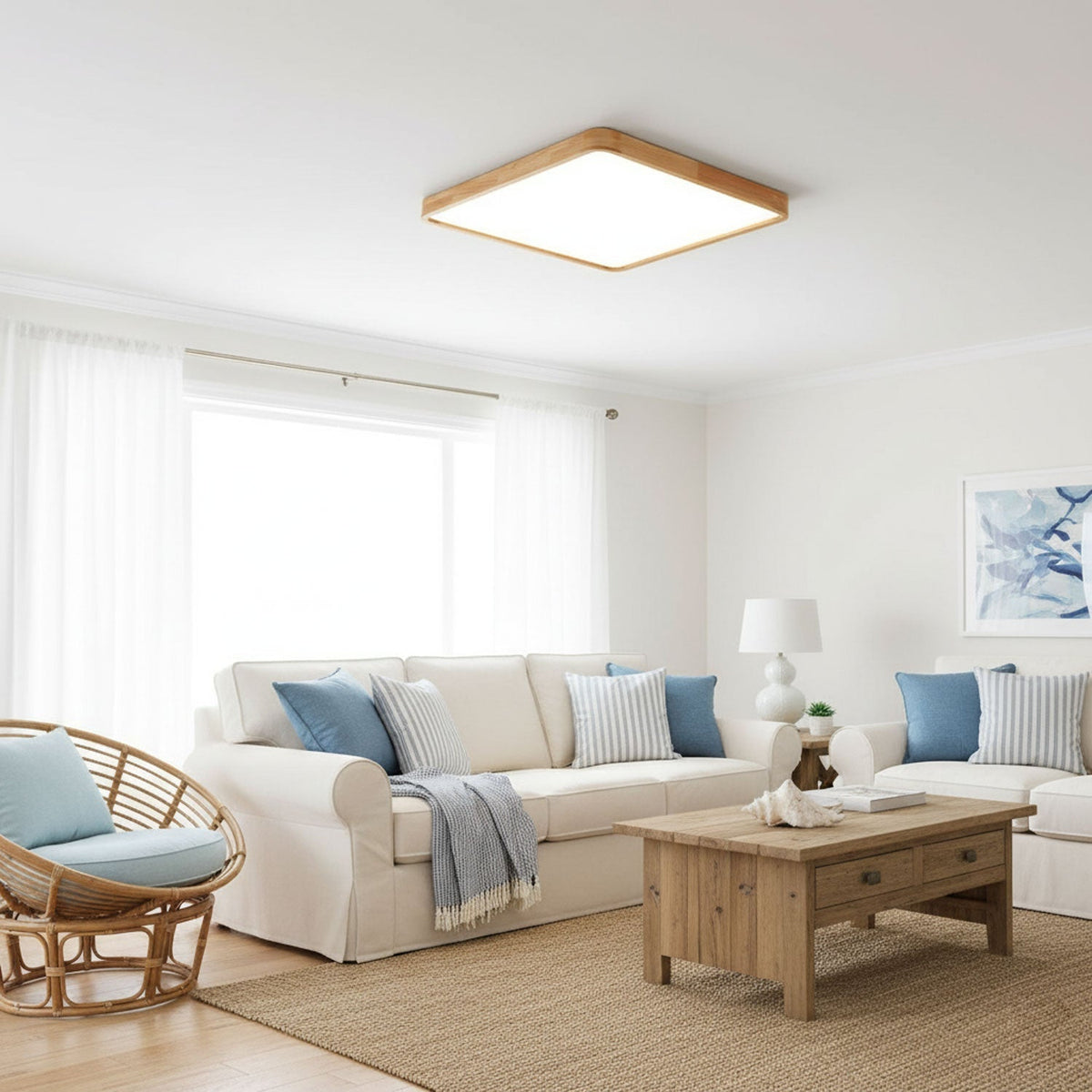 Natural Wood LED Pendant Light Fixture