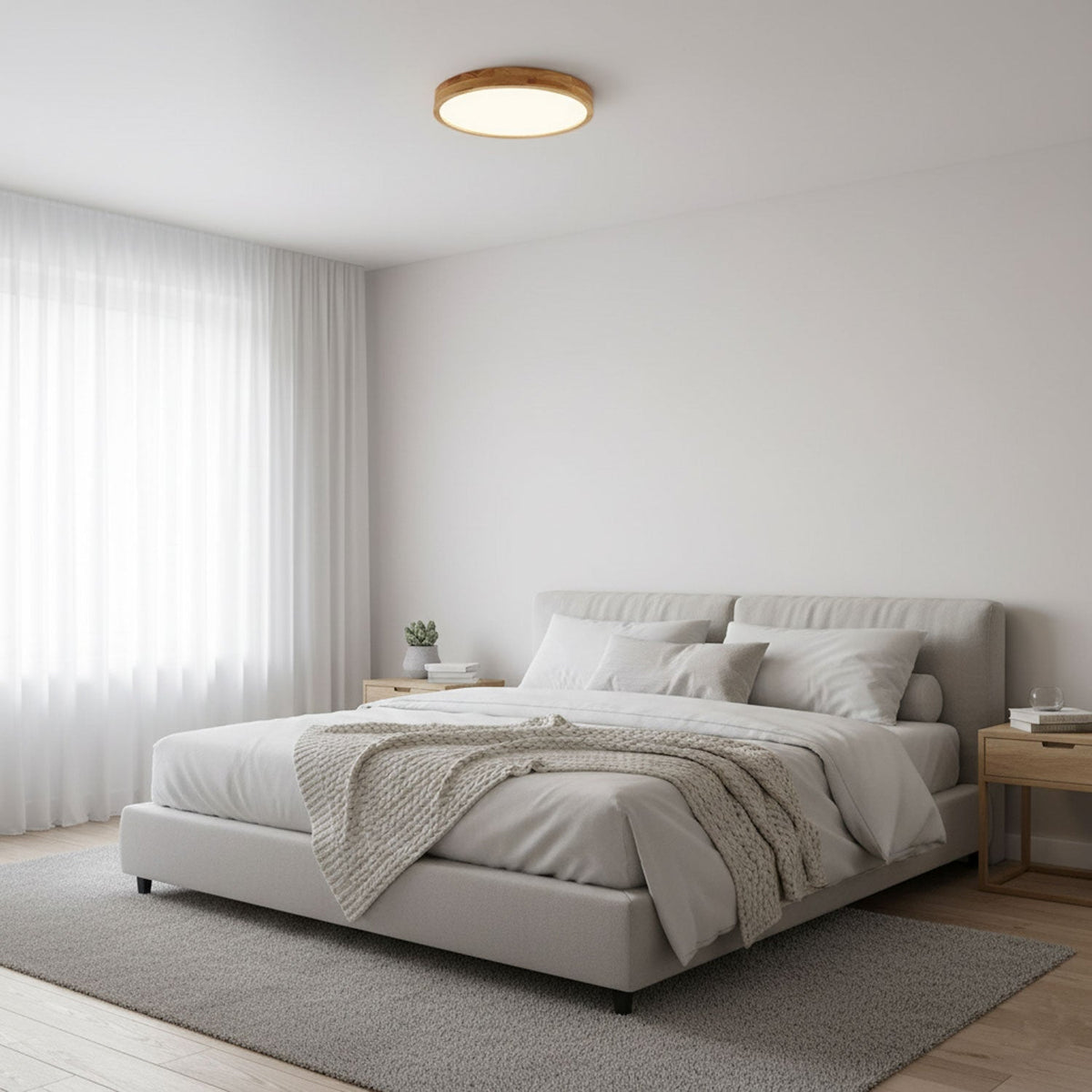 Natural Wood LED Pendant Light Fixture