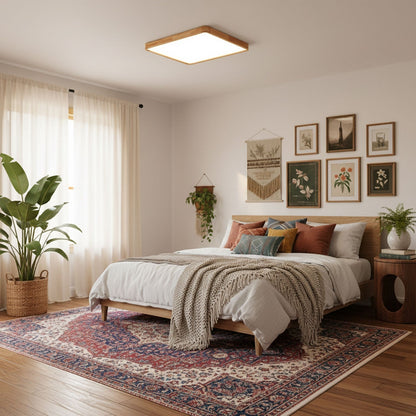 Natural Wood LED Pendant Light Fixture