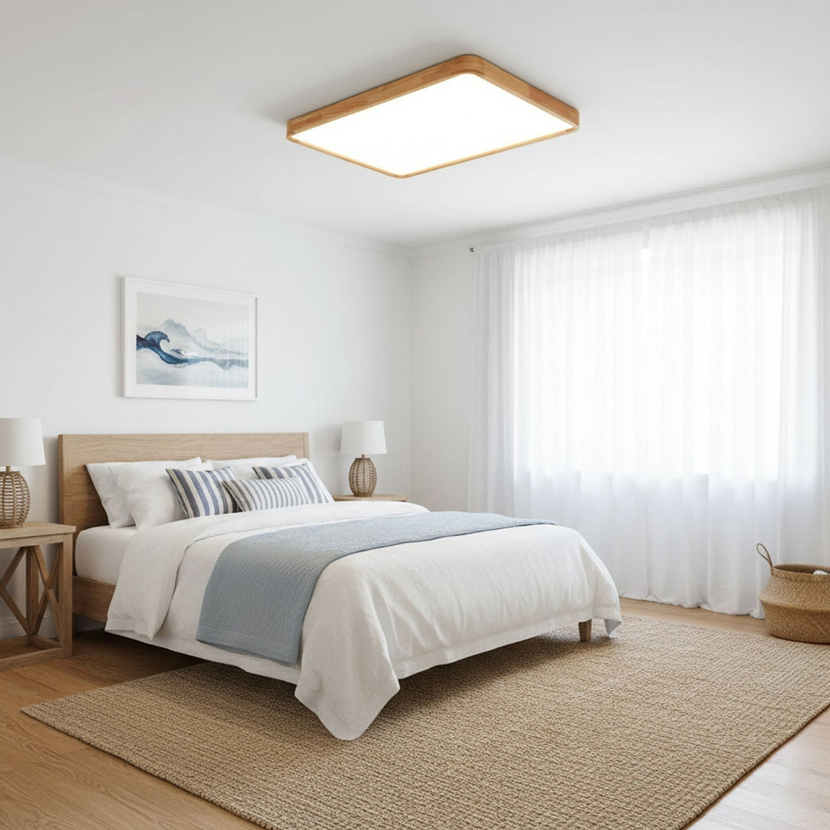 Natural Wood LED Pendant Light Fixture