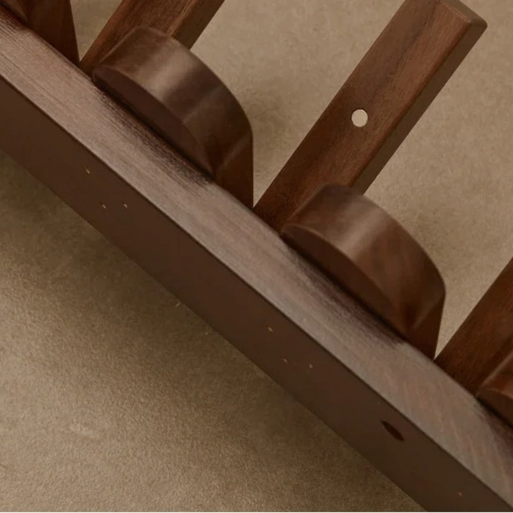 Rustic Wood Wall Mounted Coat Hook Rack