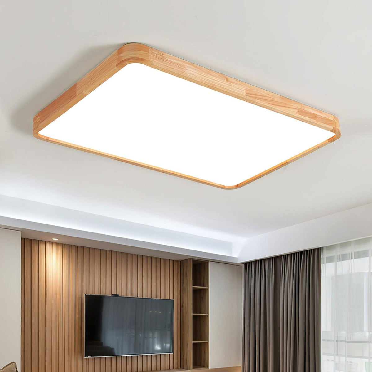 Natural Wood LED Pendant Light Fixture